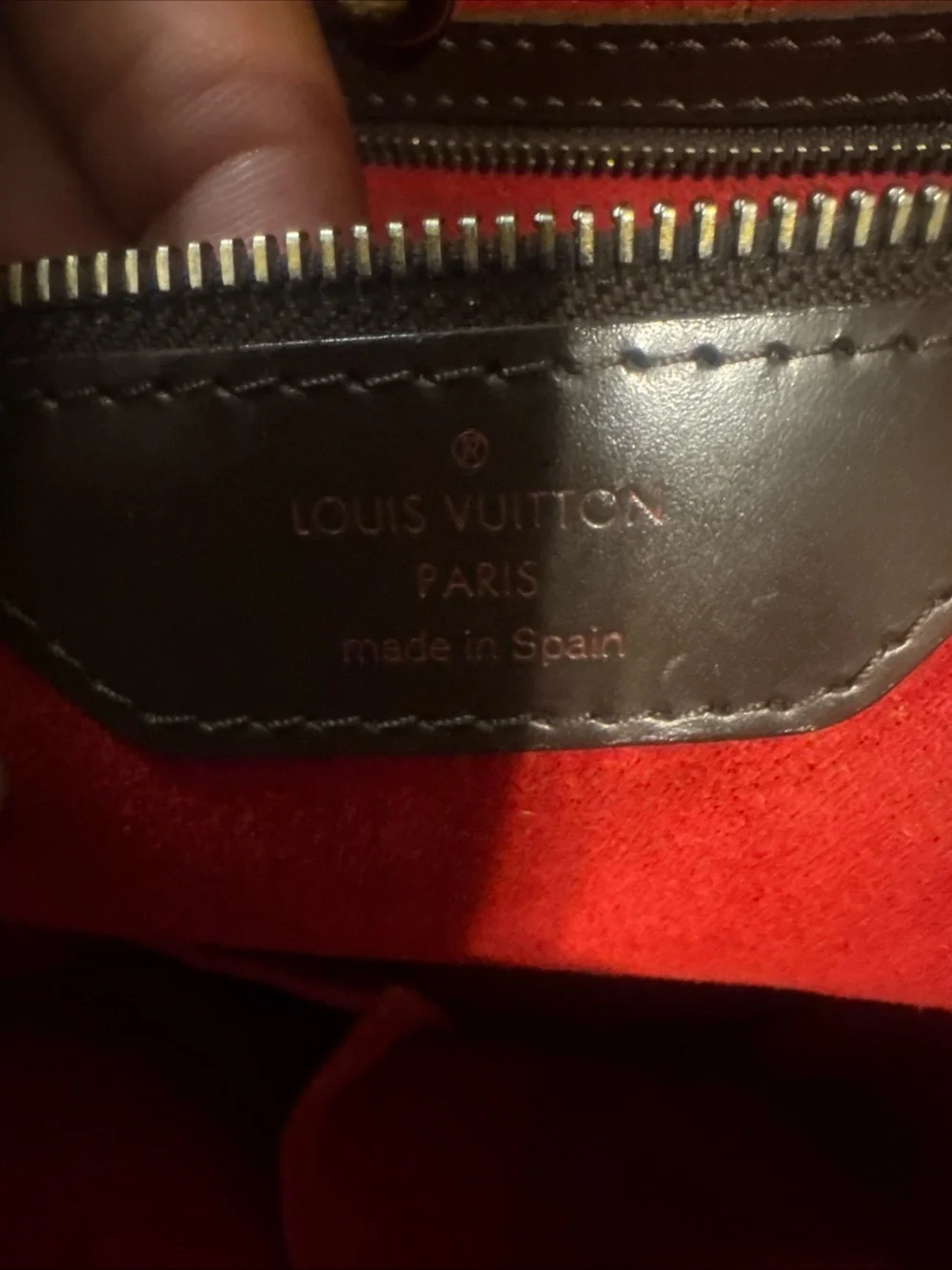 Louis Vuitton Red Interior with Dark Brown Leather Trim